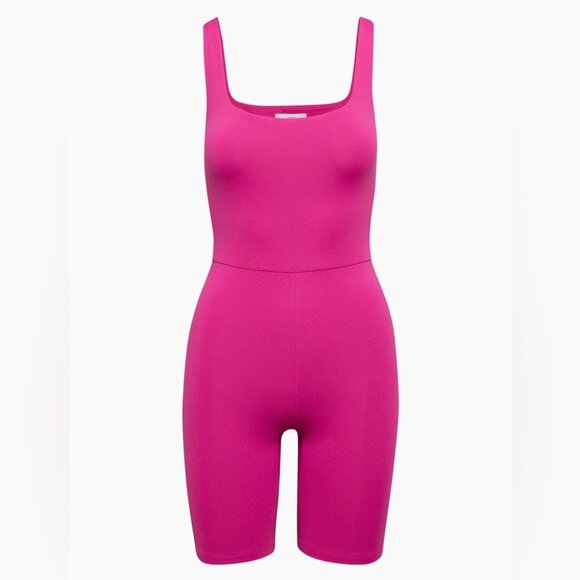 Aritzia Babaton Contour Squareneck Romper Magenta Pink Size Medium - Picture 1 of 5